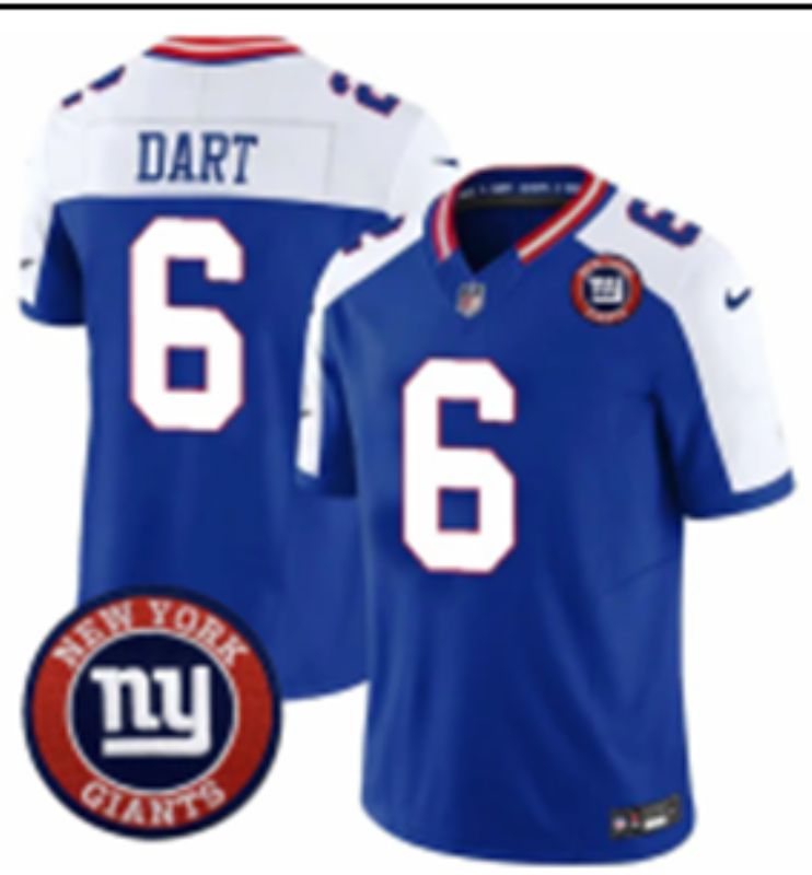 Men 2025 Nike New York Giants #6 Dart Blue Limited NFL Jersey style 03->new york giants->NFL Jersey